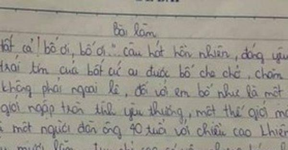 Bài văn tả bố đạt 9,5 điểm của cô bé lớp 7 khiến cộng đồng mạng tan chảy