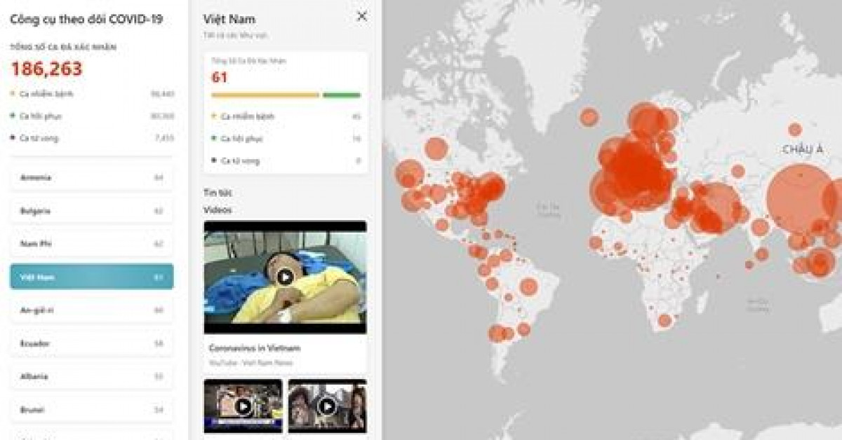 Microsoft cung cấp cho người dùng bản đồ dịch bệnh COVID-19
