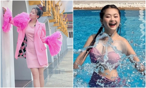 Không còn cô bé bán hoa Dốc Thẩm Mã, Phúng Phính giờ không ngại diện bikini nhảy nhót dưới nước, khoe nguyên 