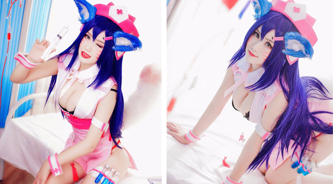 LMHT: Bỏng mắt với cosplay Ahri Y Tá đầy quyến rũ