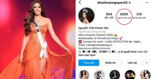 Sau 2 tuần tăng khủng, Instagram của Hoa hậu Khánh Vân cán mốc 500K follower