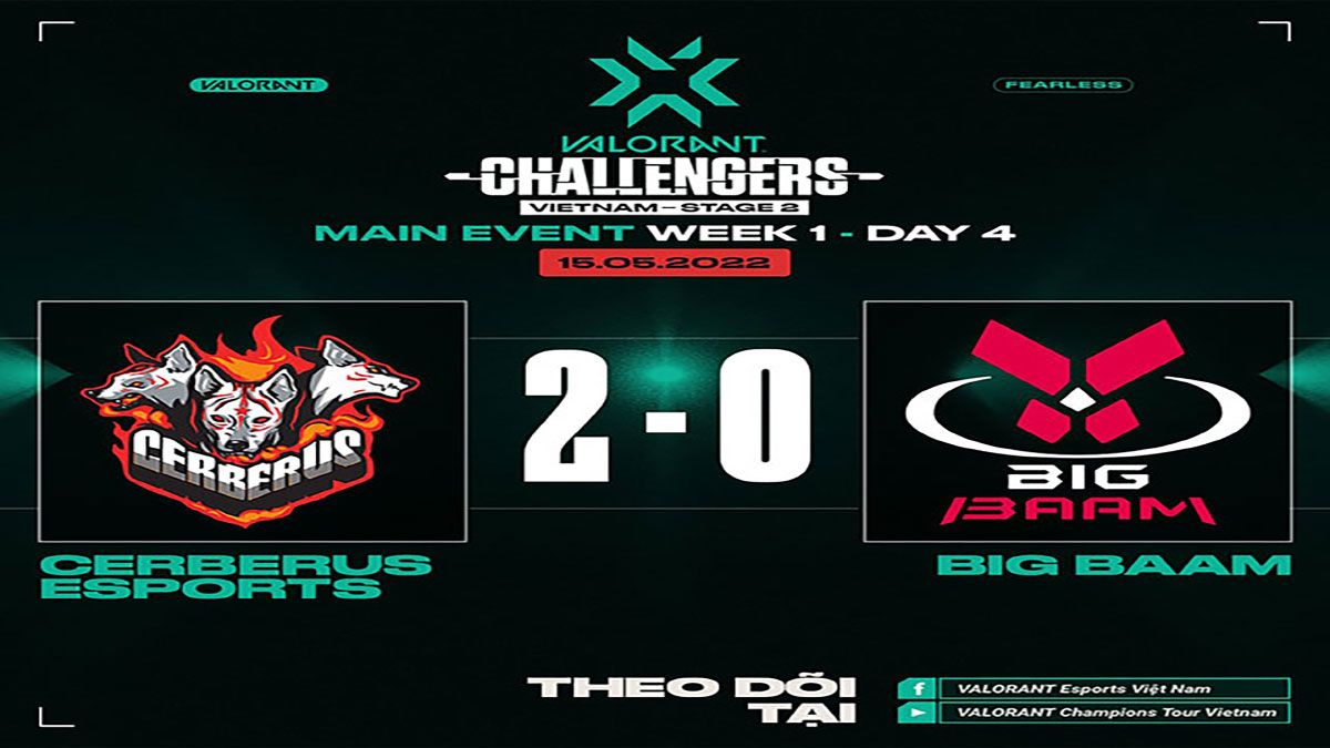 VCT Challengers Vietnam Stage 2 ngày 4: Cerberus Esports lấy lại phong độ của nhà vô địch