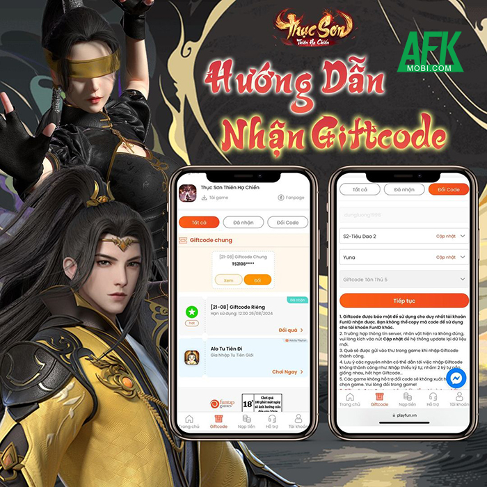 Tổng hợp gift code game Thục Sơn Thiên Hạ Chiến mới nhất trong tháng