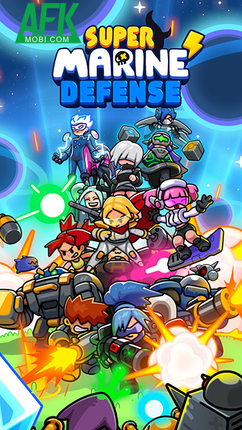 Phòng thủ trước các đợt quái vật ngoài hành tinh trong game Super Marine Defense