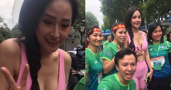 Mai Phương Thuý lồ lộ vòng 1 và cơ bụng tại giải Marathon, dân tình chỉ chú ý đến lớp makeup và chiếc quần 