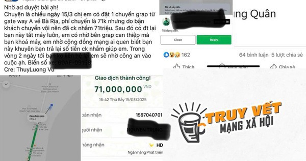 Đi Grab 71.000 đồng, hành khách chuyển nhầm thành 71 triệu đồng