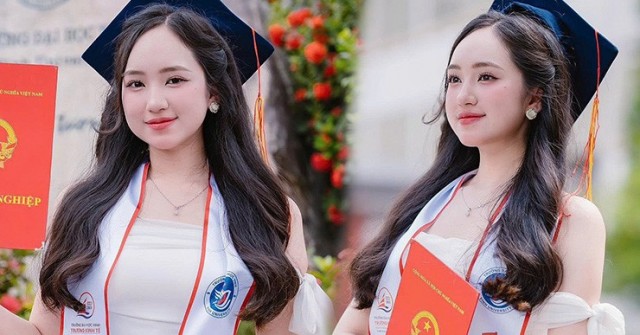 Đi nhận bằng tốt nghiệp, nữ sinh xứ Nghệ bất ngờ nổi tiếng vì quá xinh