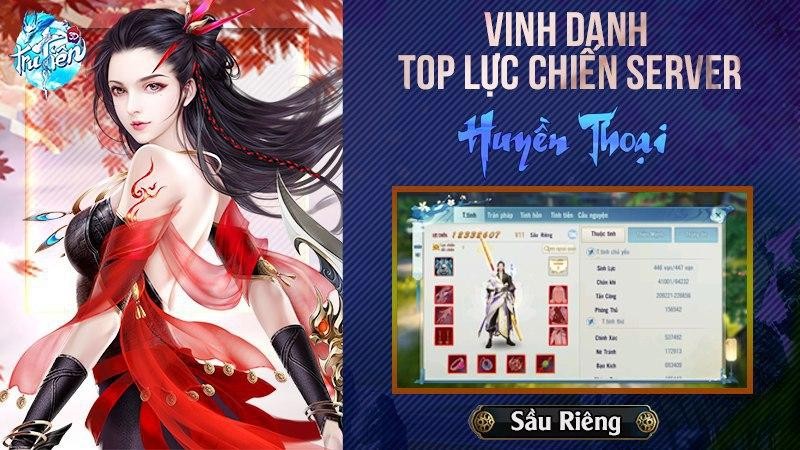 Chen chân lên Top 1 BXH, “Sầu Riêng” xuất sắc lên ngôi   Tân Vương Huyền Thoại của Tru Tiên 3D