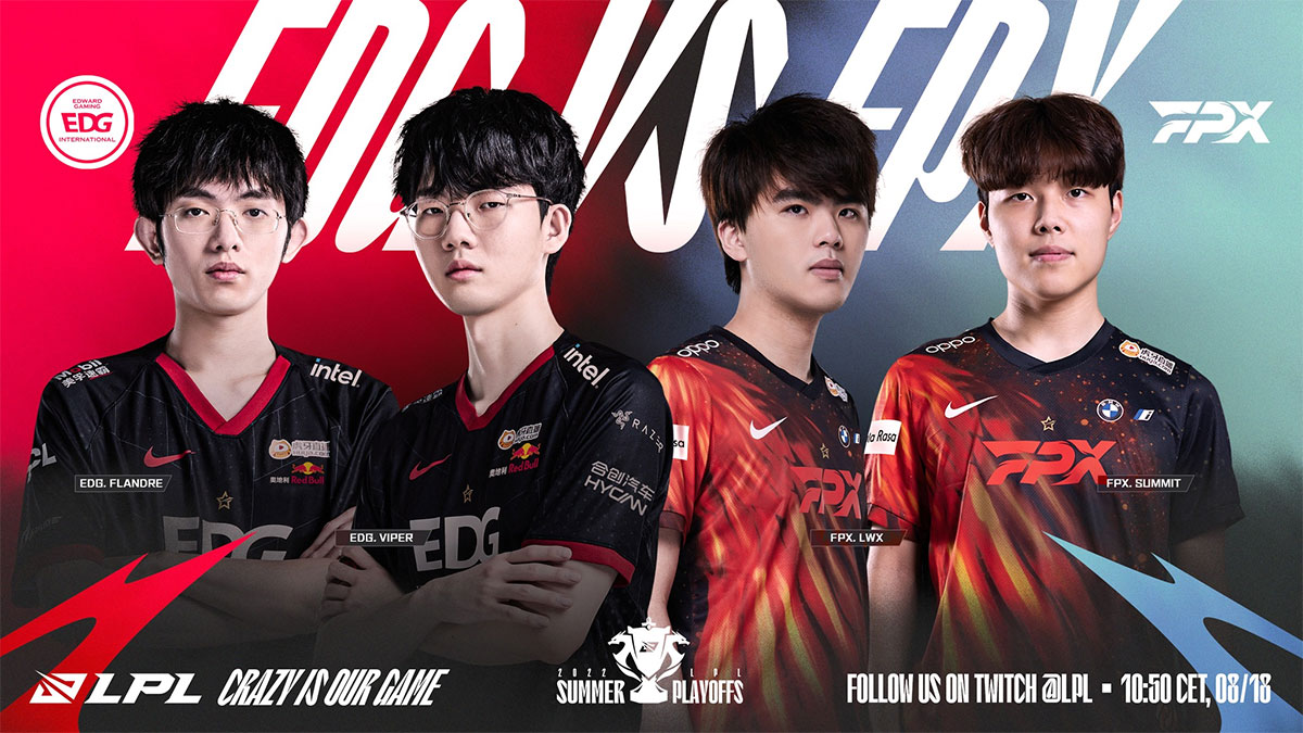 Nhận địch playoffs LPL mùa Hè 2022 ngày 18/8: EDG vs FPX