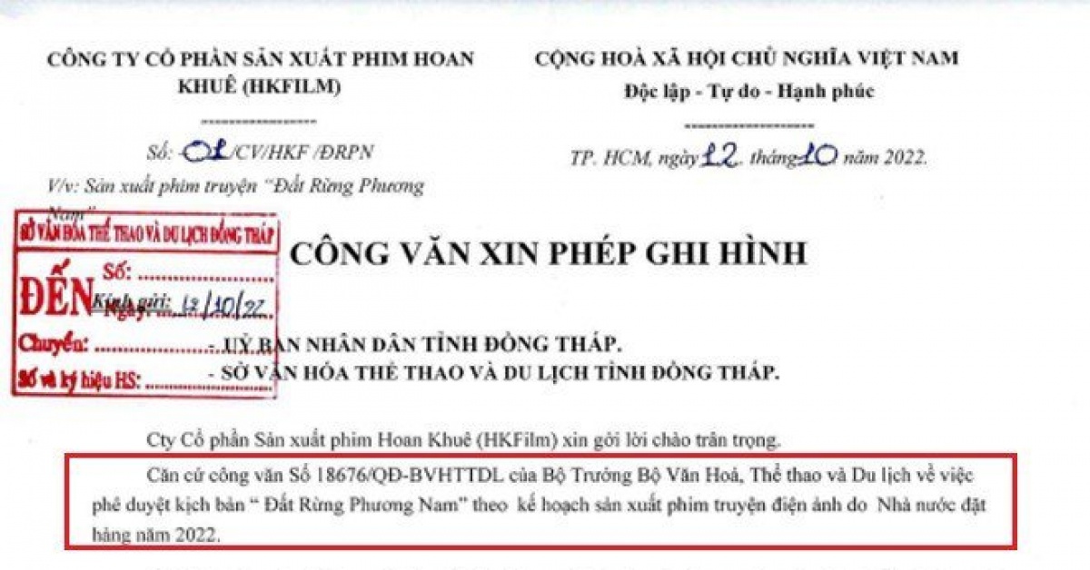 Phim ‘Đất rừng phương Nam’ không phải là phim nhà nước đặt hàng