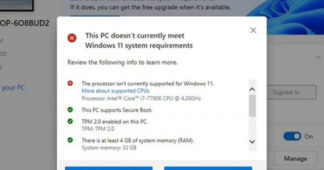 Thủ thuật đơn giản để loại bỏ yêu cầu phần cứng của Windows 11