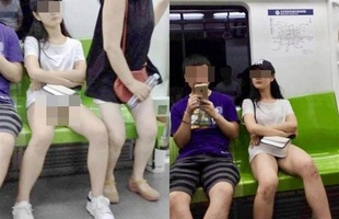 Đi tàu điện mặc váy ngắn lại còn quên nội y, hot girl xinh đẹp lộ 