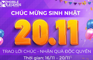 20/11 - Bùng Nổ Sinh Nhật Mobile Legends: Bang Bang VNG Tròn 02 Tuổi Với Kho Quà Độc Quyền Cực Chất