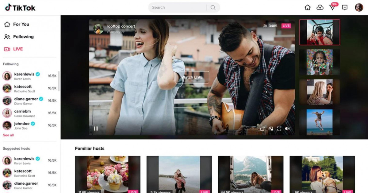 TikTok ra mắt phần mềm phát trực tuyến trên máy tính?