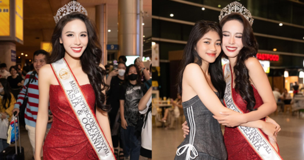 Ngọc Hằng về nước sau thành tích Á hậu 2 Miss Intercontinental 2023, Minh Kiên ra đón và gây chú ý vì điều này