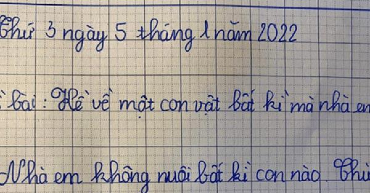 Đề bài yêu cầu tả vật nuôi, học sinh viết vỏn vẹn 2 câu khiến giáo viên giận tím người