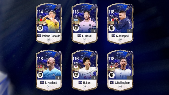 Chỉ số thẻ Team Of The Tear 2024 FC Online trong bản cập nhật 20/1