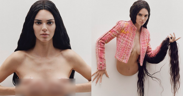 Sau bộ hình nude 100%, Kendall Jenner lại cởi trần 