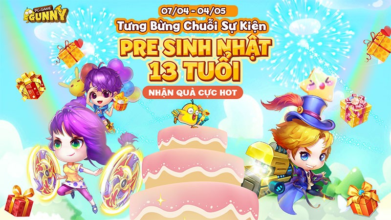 Game thủ Gunny PC nhận quà cực hot với sự kiện “Pre sinh nhật 13 tuổi”