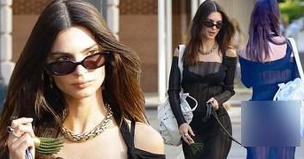 Mẫu nội y Emily Ratajkowski mặc xuyên thấu phô vòng 3 trên phố bị chỉ trích