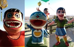 Loạt tượng Doraemon và đồng bọn khiến người xem bối rối vì biểu cảm đáng sợ