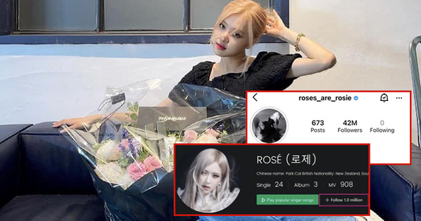 Không chỉ cán mốc 42 triệu lượt theo dõi trên Instagram, Rosé còn là thành viên đầu tiên của BLACKPINK đạt thành tích khủng này!