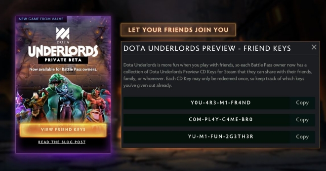 Dota Underlords: Cập nhật mới và chức năng Friends Key