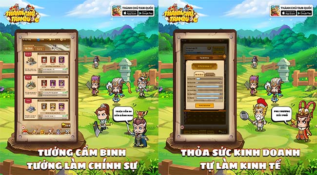 Thành Chủ Tam Quốc mang đến một gameplay hòa trộn tuyệt hảo yếu tố chiến thuật, thẻ bài và AFK