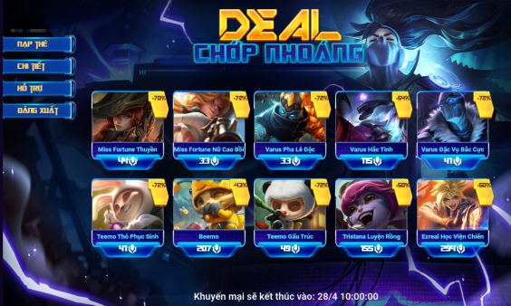 DEAL SKIN XỊN LÊN ĐẾN 90%