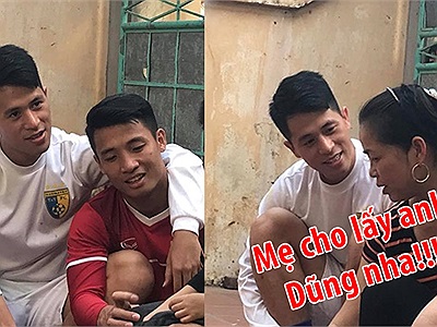 Cạn lời: Đến nhà Duy Mạnh, Đình Trọng như dâu mới gặp mẹ chồng, dính Dũng 4 như hình với bóng