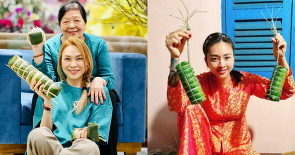 Sao Việt 21⁄1: Mỹ Tâm, Ngô Thanh Vân trổ tài làm bánh tét ngày Tết