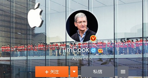 CEO Apple cũng dùng Weibo, vừa gửi thông điệp cổ vũ người Trung Quốc bằng tiếng bản địa luôn