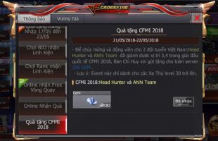 [CFL] Quà tặng mừng thành tích Việt Nam tại CFMI 2018 đã đến tay game thủ