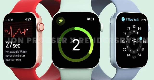 Lộ ảnh Apple Watch Series 7 màu xanh bạc hà đẹp hút hồn