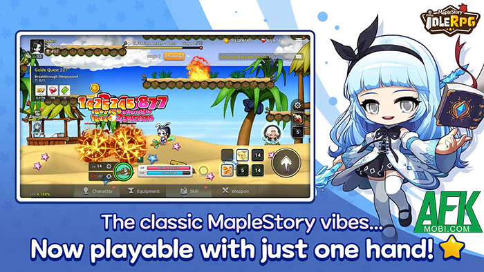 MapleStory: Idle RPG game nhập vai nhàn rỗi mang chất Nấm Lùn Phiêu Lưu cổ điển