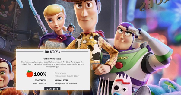 Toy Story 4 được khen ngợi tuyệt đối với 100% phiếu bé ngoan tròn trĩnh từ giới phê bình