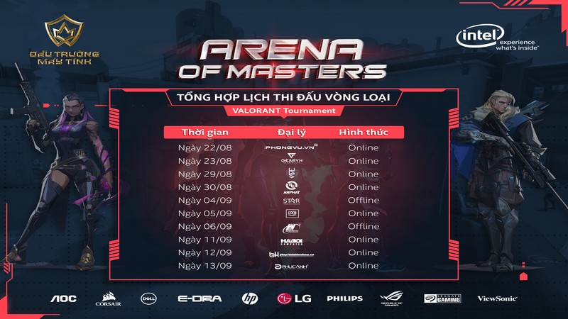 Lịch thi đấu chính thức vòng loại Arena of Masters - Valorant Tournament 2020