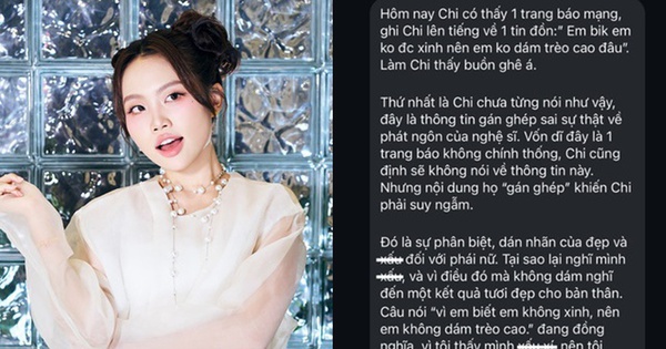 Phương Mỹ Chi lên tiếng trước phát ngôn: "Em biết em không được xinh nên em không dám trèo cao đâu"