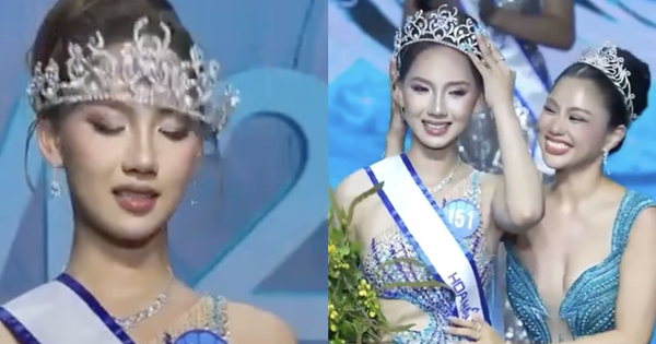 Màn trao vương miện Á hậu Việt cồng kềnh đến mức người nhận thái độ ra mặt?