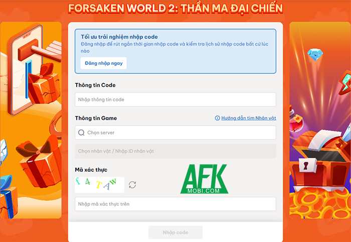 Tổng hợp gift code game Forsaken World 2 mới nhất trong tháng