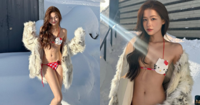 “Hot girl giọng điệu” diện bikini khoe dáng giữa trời tuyết