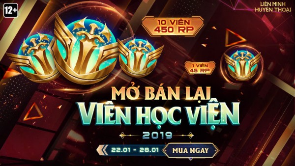 Mở bán Viên Học Viện 2019 được yêu thích từ 00:00 22/01 đến 23:59 28/01