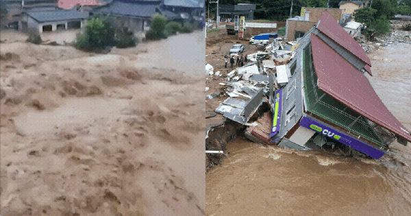 Toàn cảnh lũ lụt kinh hoàng ở Hàn Quốc: 