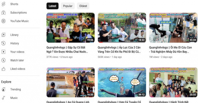 Quang Linh Vlogs mỗi ngày đăng 1 video, hút 3,69 triệu người theo dõi