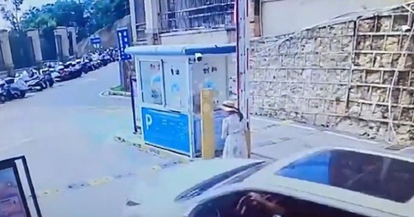Người phụ nữ cố tình dùng vai đẩy rào chắn để ô tô trốn phí