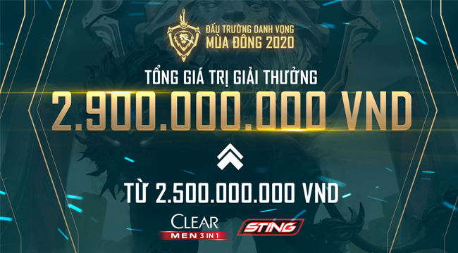 Liên Quân Mobile: Đấu Trường Danh Vọng Mùa Đông 2020 tăng giải thưởng lên hơn 2.9 tỷ đồng