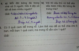 Toán lớp 2 có đáp án siêu dễ: 'Có 5 quả cam. Làm sao chia đều 5 bạn, mỗi bạn 1 quả, nhưng trong rổ vẫn còn 1 quả?'