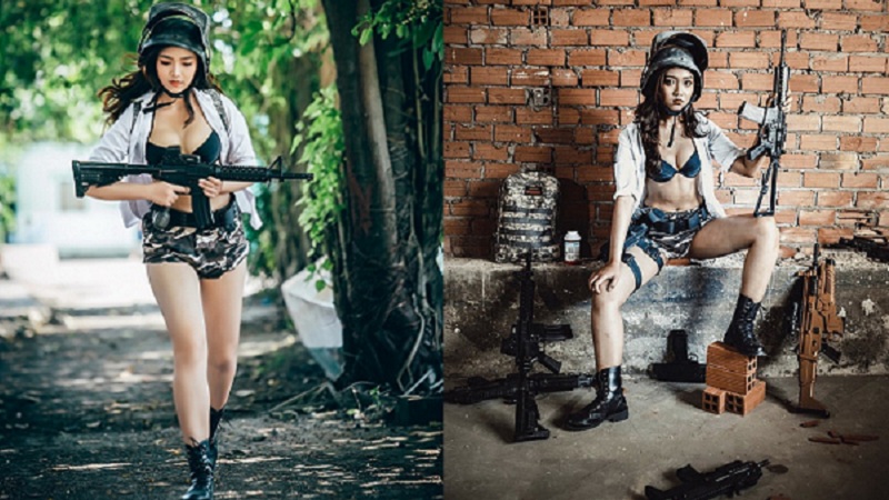 Nữ sinh trường Ngân hàng táo bạo trong bộ ảnh cosplay PUBG “chất lừ”