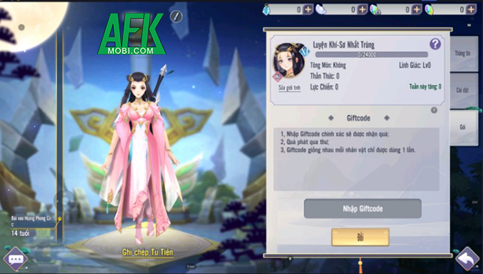 AFKMobi tặng nhiều gift code game Phàm Nhân Tu Tiên: Chính Bản giá trị