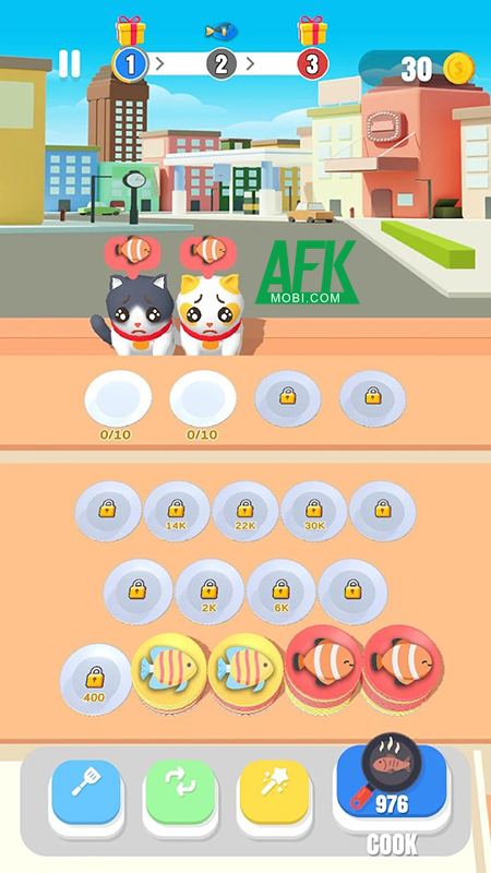 Trở thành đầu bếp phục vụ cho những chú Mèo đói khát trong game Meow Meals